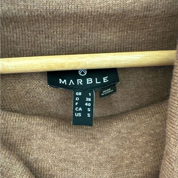 MARBLE Woman’s Size Small Brown Cowl Neck Sweater with Fringe - Picture 4 of 9